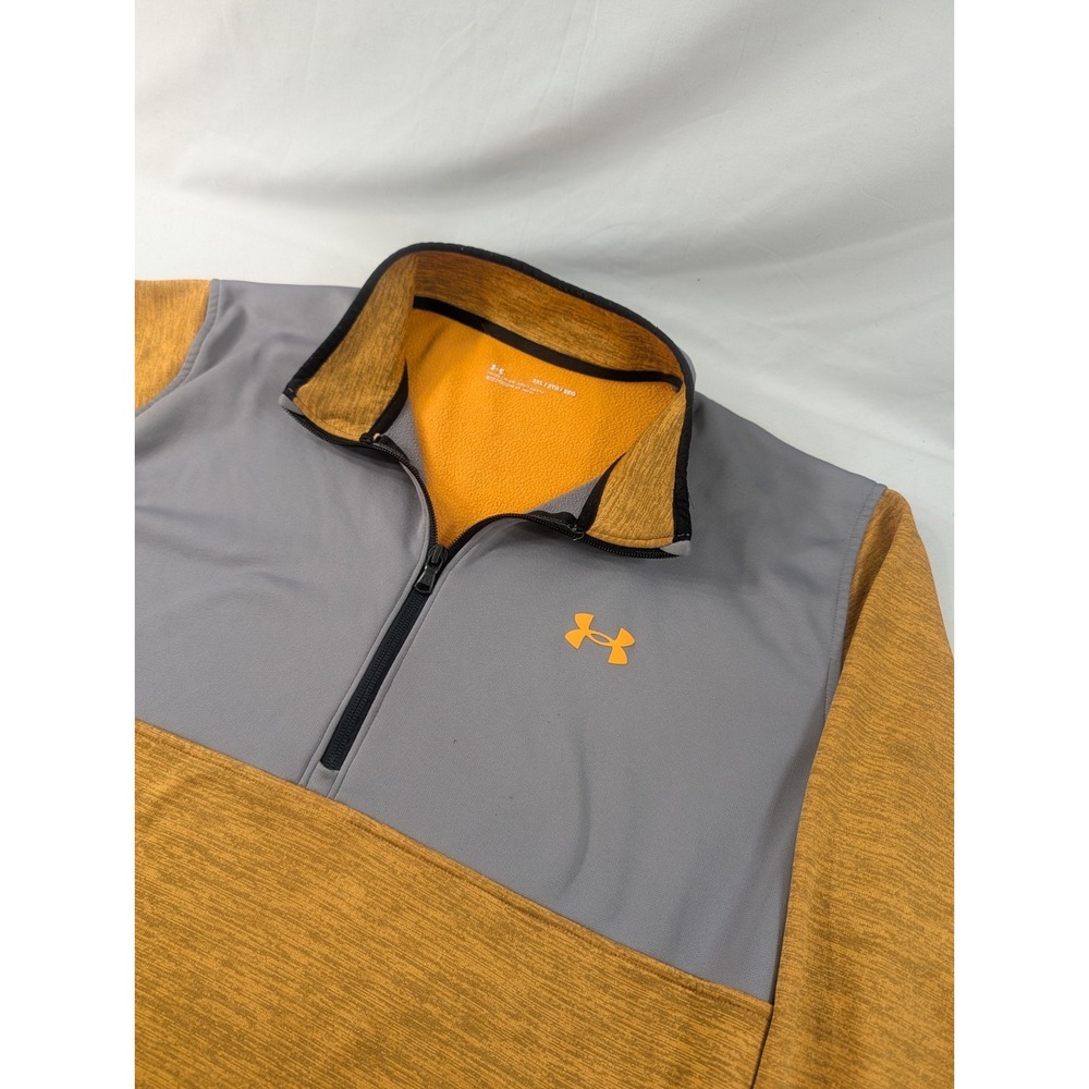 Under Armour Pullover Mens 2XL ColdGear 1/4 Zip Gold Heather Fleece Loose Fit
